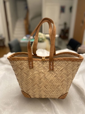 Summer Handbag new, straw with leather details and straps