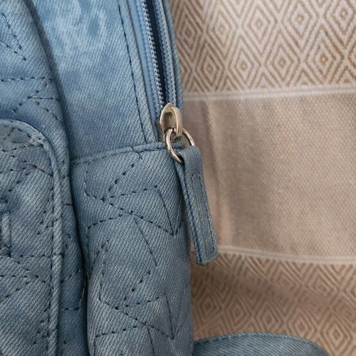 Blue backpack like new with subtle stars and pink pouch