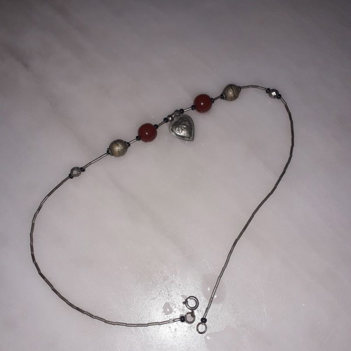 Vintage necklace used with heart and beads