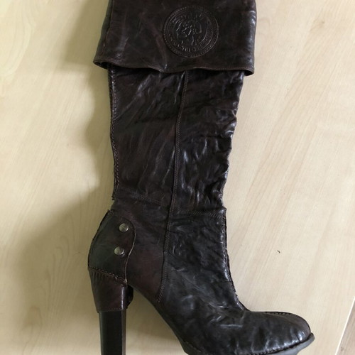Diesel women's leather vintage boots like new, size 39, brown