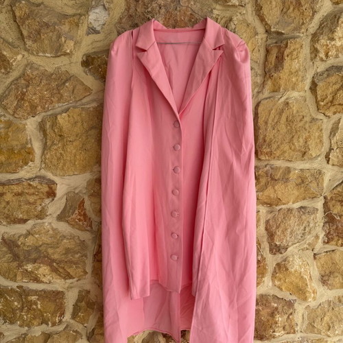 Dress with integrated cape pink, size XL, like new