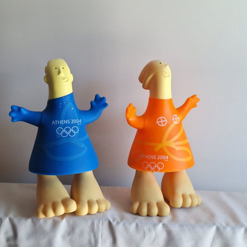 Athens 2004 Athena and Phevos Official Olympic Mascot Figures set