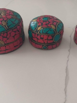 Σετ 3 vintage κουτάκια μεταχειρισμένα για διακόσμηση ή κοσμήματα