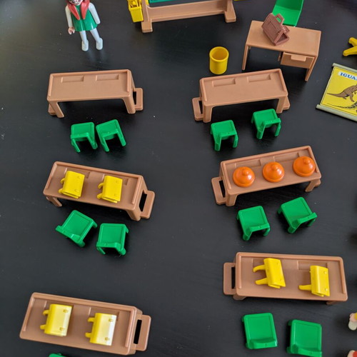 Playmobil vintage school set used, playground