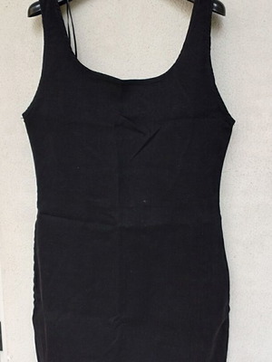Zara mini dress new, black, fitted, denim style, backless, size XL