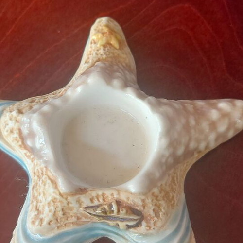 Handmade ceramic starfish candle holder new