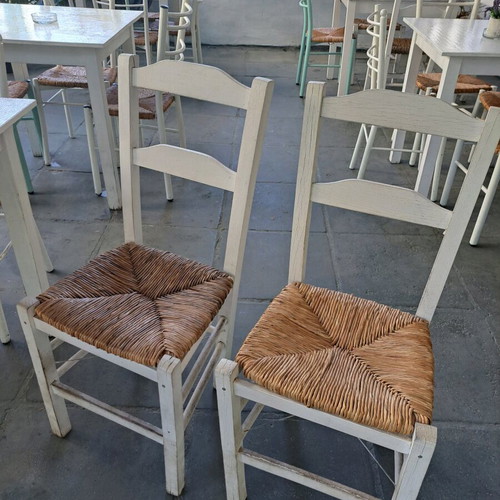 Dining chairs used with wicker seats, white, pack of 18