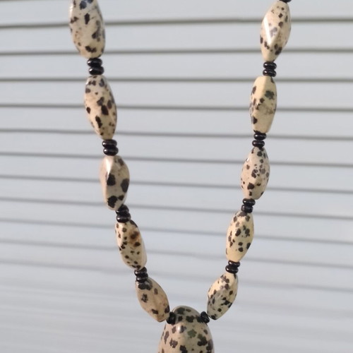 Dalmatian Jasper Handmade Necklace like new, natural stones