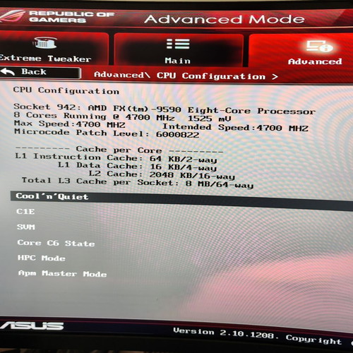 AMD FX 9590 8 Core AM3+ Processor used, 220W