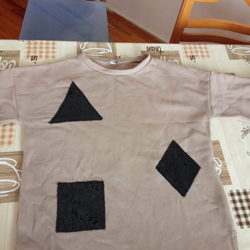 Boxy cotton sweatshirt dress like new in black and beige