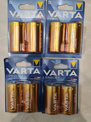 Varta Longlife Extra D batteries new, pack of 4, 1.5 V