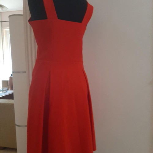 Handmade dress red like new, cotton fabric
