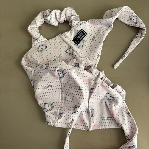 Chic Mess bustier top like new, multicolor, ties at back