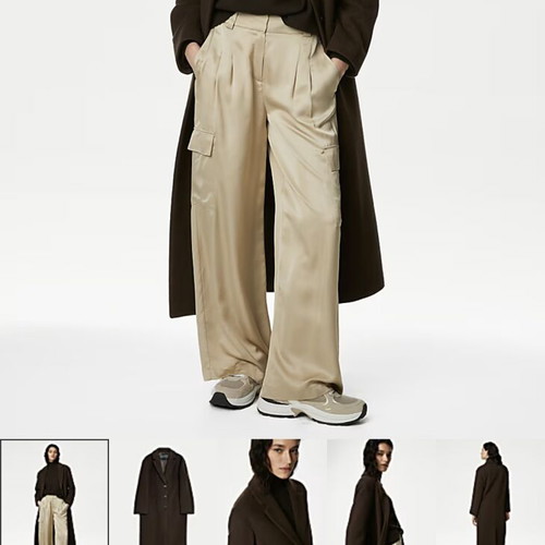 Autograph long coat brown new, size UK 14