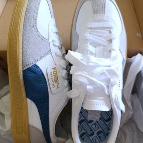 Puma Palermo sneakers size 44 new, white and blue leather