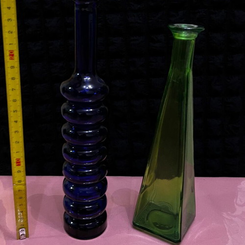 Set of 2 vintage glass decorative bottles like new