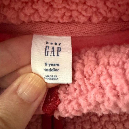 Gap fleece sweatshirt for girl 5 years pink like new, warm