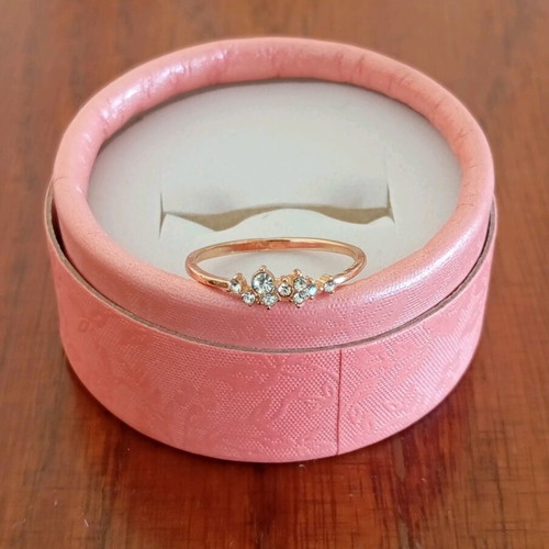 Gold plated ring with zircon stones, size 7