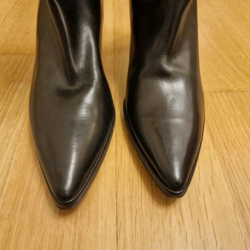 Helmut Lang leather black ankle boot like new