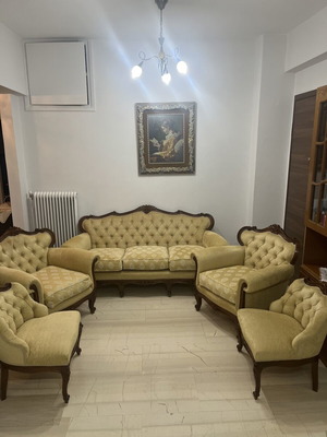 Sofa set with one large sofa and 4 armchairs
