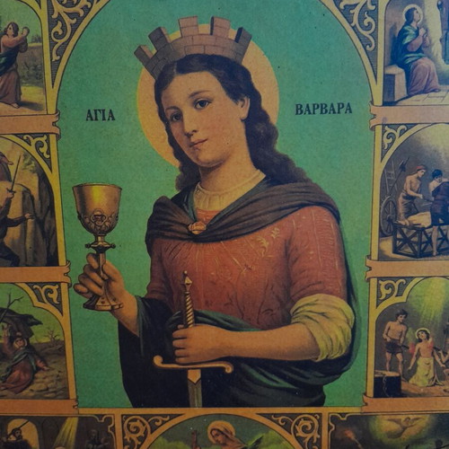 Icon of Saint Barbara on wood used, 23x32 cm