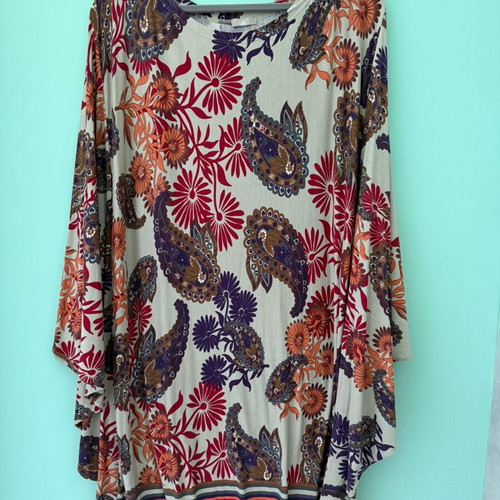 CantaO dress used with mixed print and butterfly sleeves