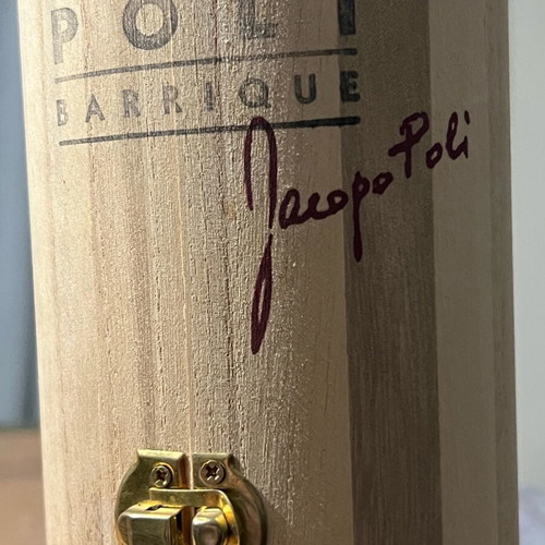 Grappa Poli Barrique 2000 vintage sealed with wooden case