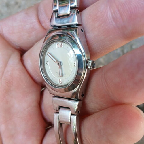 Swatch Irony wristwatch like new, silver, women's