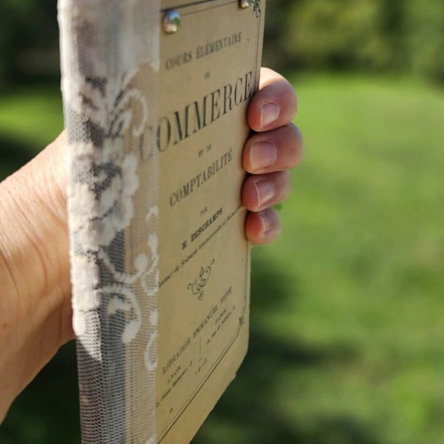 Handmade notebook from 1910 French commerce manual like new