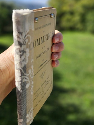 Handmade notebook from 1910 French commerce manual like new