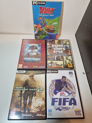Παιχνίδια PC σαν καινούργια, πακέτο 5 με Fifa 2001 ελληνικό