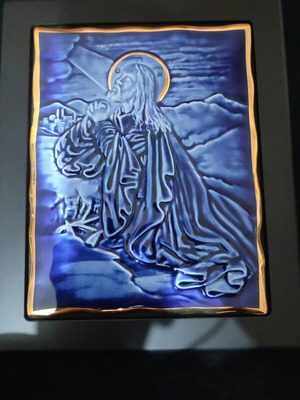 Prayer image like new, German porcelain with 24k gold