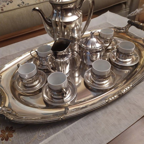 Complete vintage coffee and tea set with tray