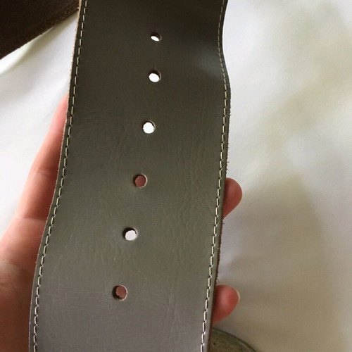 Leather gray big belt like new, 95cm wide buckle