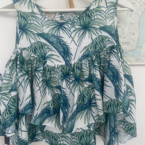 Karavan top, beige and green, reversible