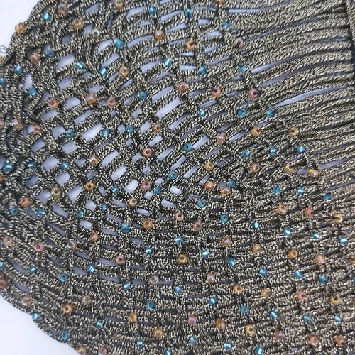 Handmade table runner with macrame and beads 40×150cm new