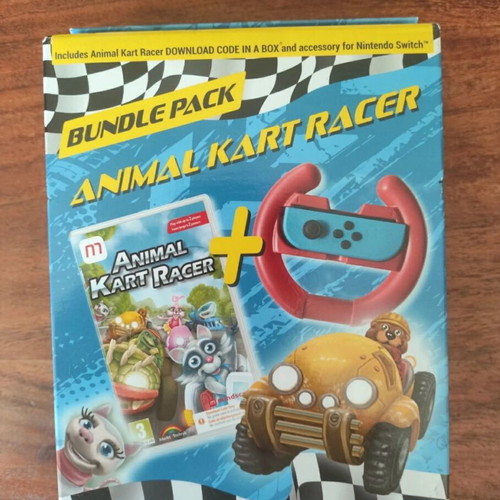 Nintendo Switch Animal Kart Bundle with Wheel like new