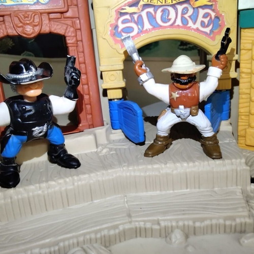 Fisher-Price Great Adventures Wild Western Town playset with 2 figures, 1996