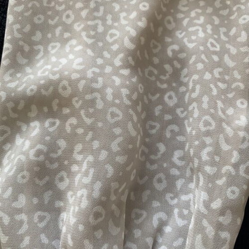Romantic women's blouse beige used, size M with smocked waist and peplum hem