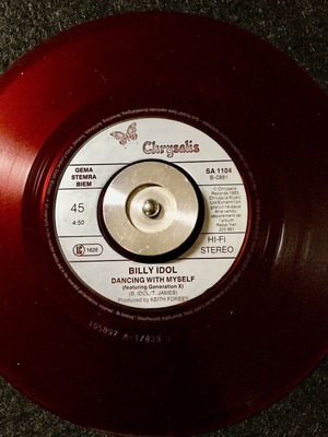 Billy Idol Dancing With Myself 7" vinyl near mint, 45 RPM, red