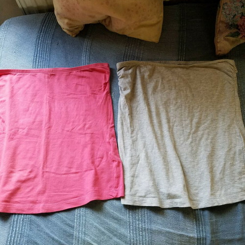 Esmara strapless tops, small, grey and pink, pack of 2