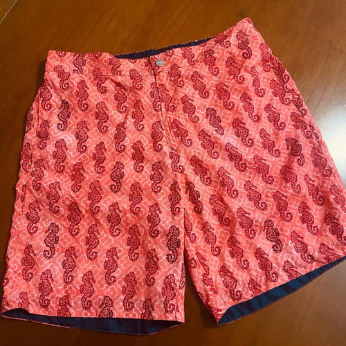 Parah men's swimwear size L new, coral with seahorses