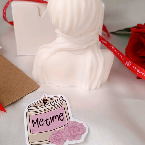 Handmade decorative candle Woman with Scarf new, gift set