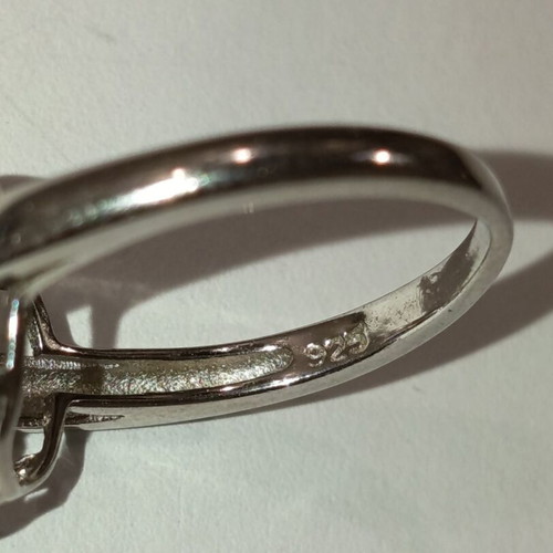 Silver ring with blue stone size 17 like new 925