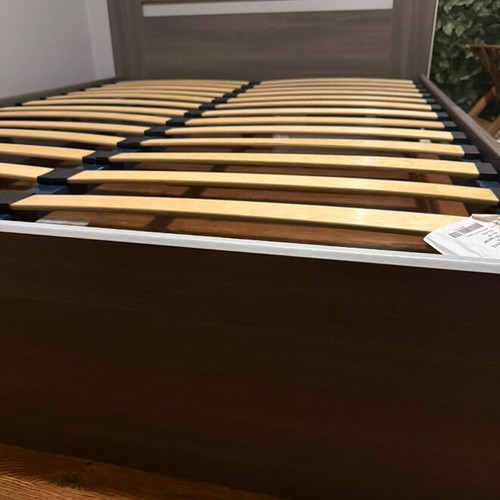 Double bed used light brown 145x195 cm