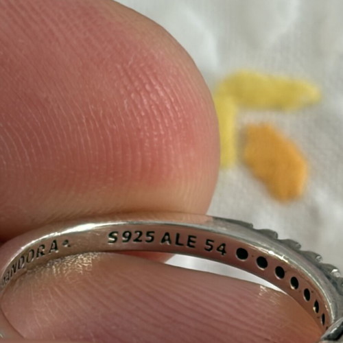 Pandora ring with raised heart, size 54, silver