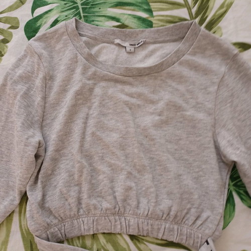 Pink Woman crop shirt used, gray, size S