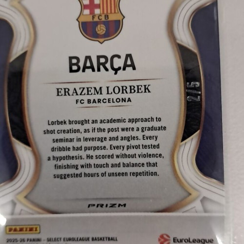 Panini Select Euroleague Erazem Lorbek card new