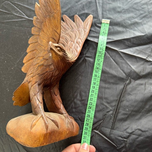 Handmade wooden eagle sculpture like new