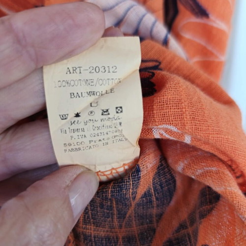 Floral Cotton T-shirt L-XL like new, orange